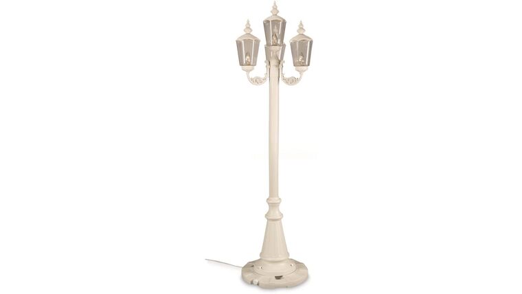 85″ White Cambridge Four Lamp Post Patio Lamp | Rental