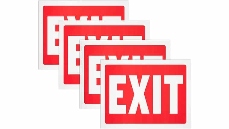 Plastic Exit Sign – Red and white, 9 x 12 Inches, Waterproof Heavy Duty Signboard Tags for Buildings, Indoor and Outdoor | Rental Plastic Exit Sign – Red and white, 9 x 12 Inches, Waterproof Heavy Duty Signboard Tags for Buildings, Indoor and Outdoor | Rental