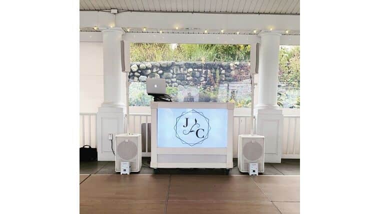 White LED TV Screen Rolling DJ Booth | Rental