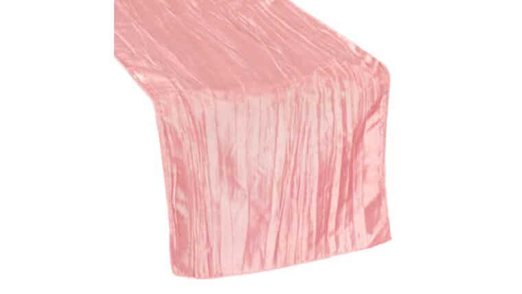 Accordion Crinkle Taffeta Table Runner - Dusty Rose/Mauve | Rental