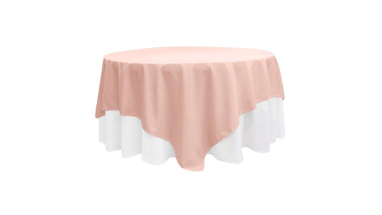 Polyester Square 90"x90" Overlay/Tablecloth - Blush/Rose Gold | Rental