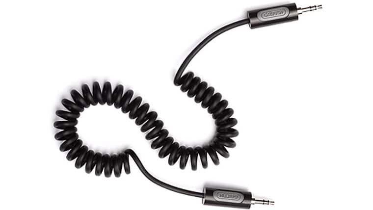 12" Auxiliary Audio Cable - Coiled | Rental