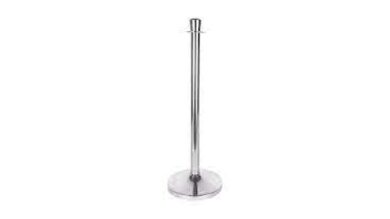 38″ Chrome Finish Metal Stanchion Post with Chrome Urn Top Kit | Rental
