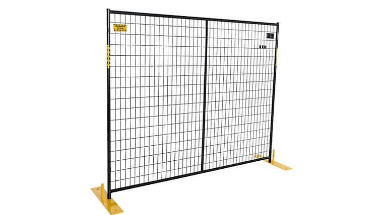 7.25' x 6'H Black Perimeter Patrol Temporary Fencing Panels | Rental
