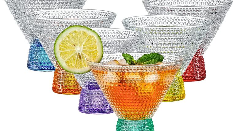 Martini Glass Vintage Cocktail Glasses with Colorful Base Bar Glasses (7.8oz) for Martini,Cocktail,Margarita,Cosmopolitan for Manhattan, Brandy | Rental Martini Glass Vintage Cocktail Glasses with Colorful Base Bar Glasses (7.8oz) for Martini,Cocktail,Margarita,Cosmopolitan for Manhattan, Brandy | Rental