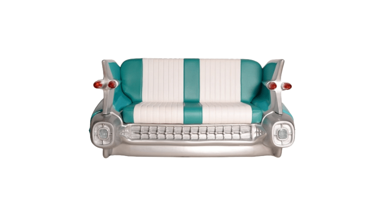 Aqua & White Cadillac Sofa | Rental