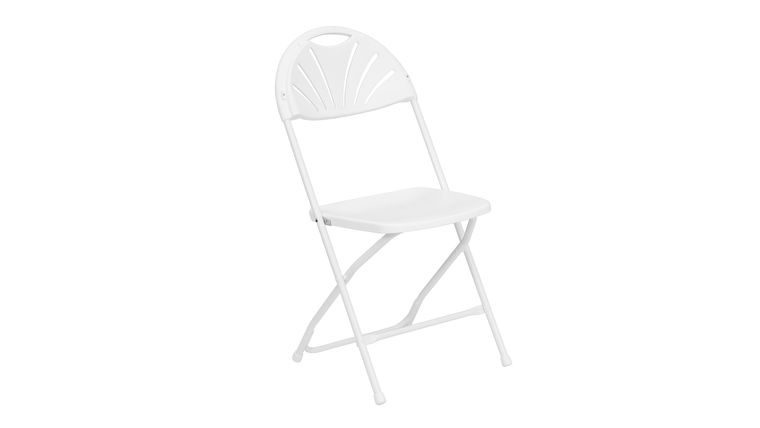 Fiesta Folding Chair – Fan Back – White | Rental