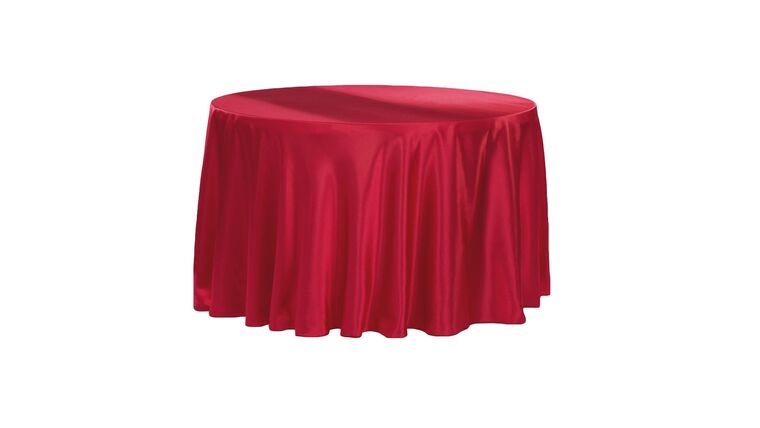 Satin 120" Round Tablecloth - Apple Red | Rental