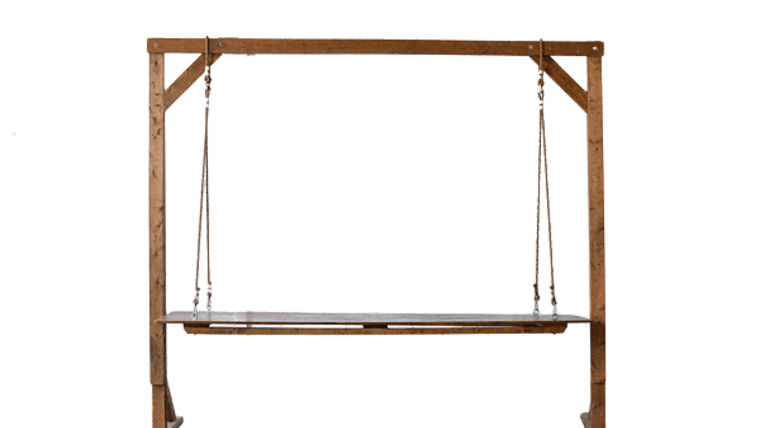 Farm Table | Hanging (Rope Rigging) with 8′ Wooden Truss | Rental
