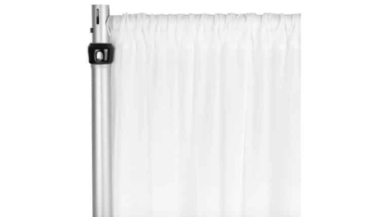 Chiffon FR Curtain Drape 14' H x 5' W Panel -  Light Ivory | Rental