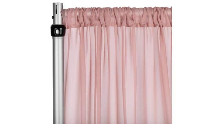 Chiffon Curtain Drape 10ft H x 58" W Panel - Dusty Rose/Mauve | Rental