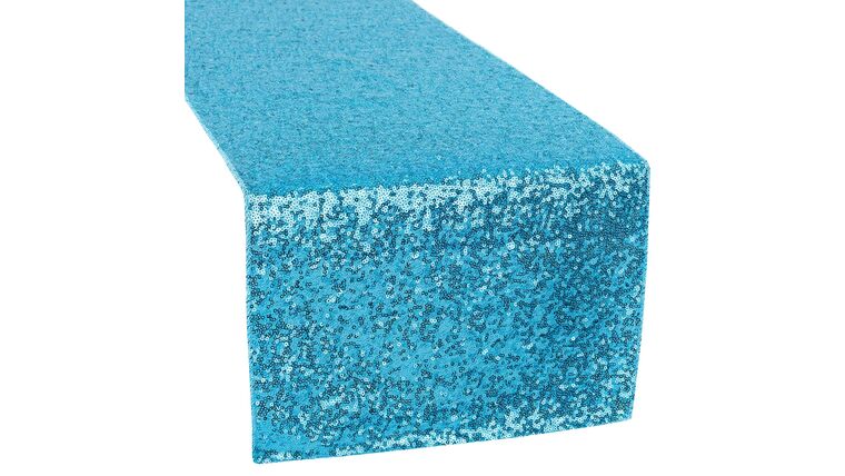 Glitz Sequin Table Runner - Aqua Blue | Rental