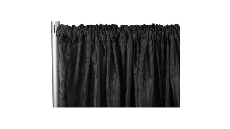 10' Accordion Crinkle Taffeta Drape/Backdrop Add-On Kit - Black | Rental