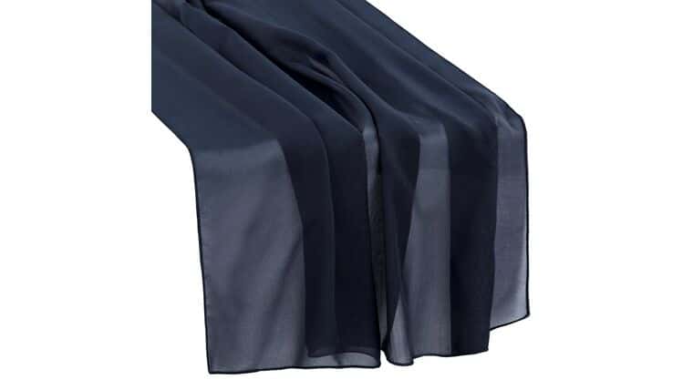 Chiffon Wedding Table Runner 27"x120" - Navy Blue | Rental