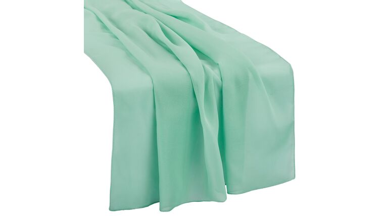 Chiffon Wedding Table Runner 27"x120" - Seafoam Green | Rental