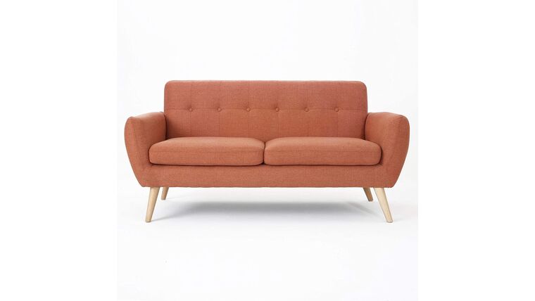 Josephine Mid-Century Modern Sofa | Burnt Orange / Natural | Rental
