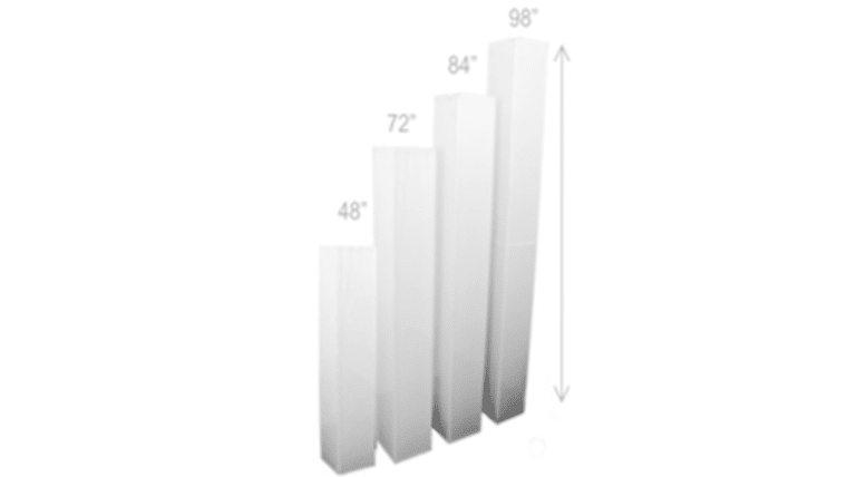 72" Illuminated Medium Acrylic Square Column | Rental