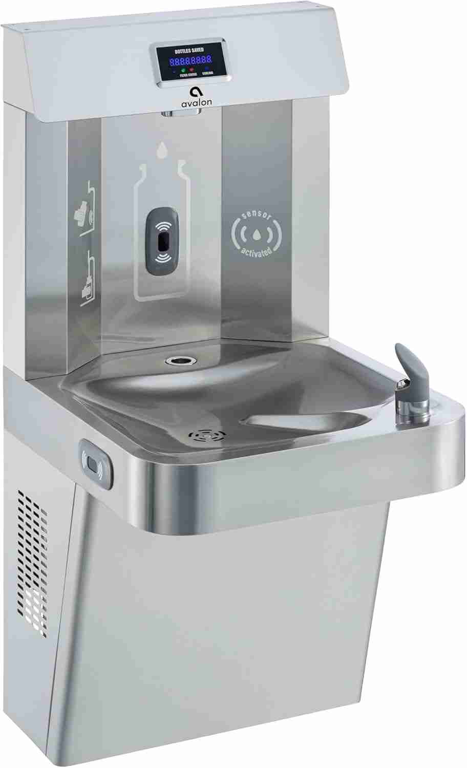 Avalon Wall Mounted Water Fountain with Bottle Filling Station, High Capacity Cooling, Sensor Dispensing, Self Cleaning, Digital Bottle Counter Display, Dual Filtration, ADA Compliant : Home & Kitchen | Rental