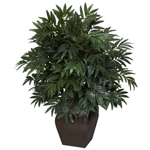 Double Bamboo Palm w/Decorative Planter Silk Plant | Rental