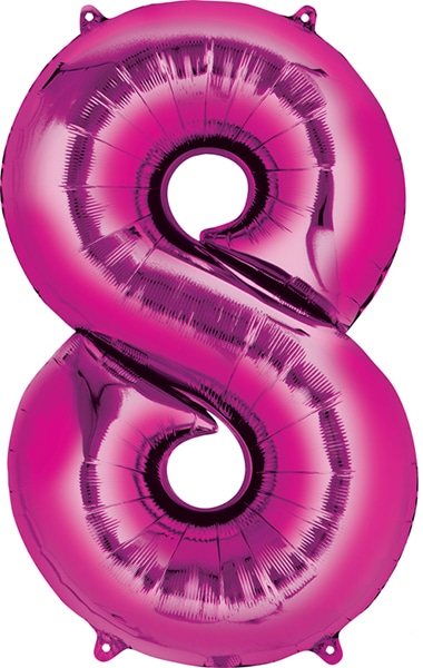 34″ Pink Number 8 Anagram Balloon | Purchase