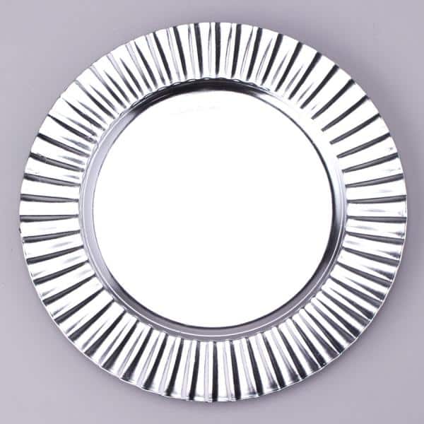 Decostar™ Plastic Charger Plate 13″- Shiny Foil Finish – Silver – 24 Pieces | Rental
