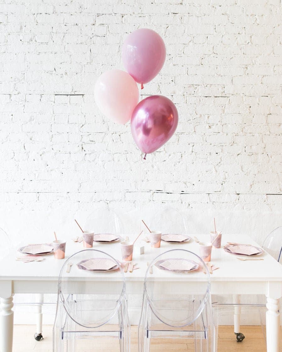 Modern Mauve – 11in Balloons Centerpiece – bouquet of 3 | Purchase