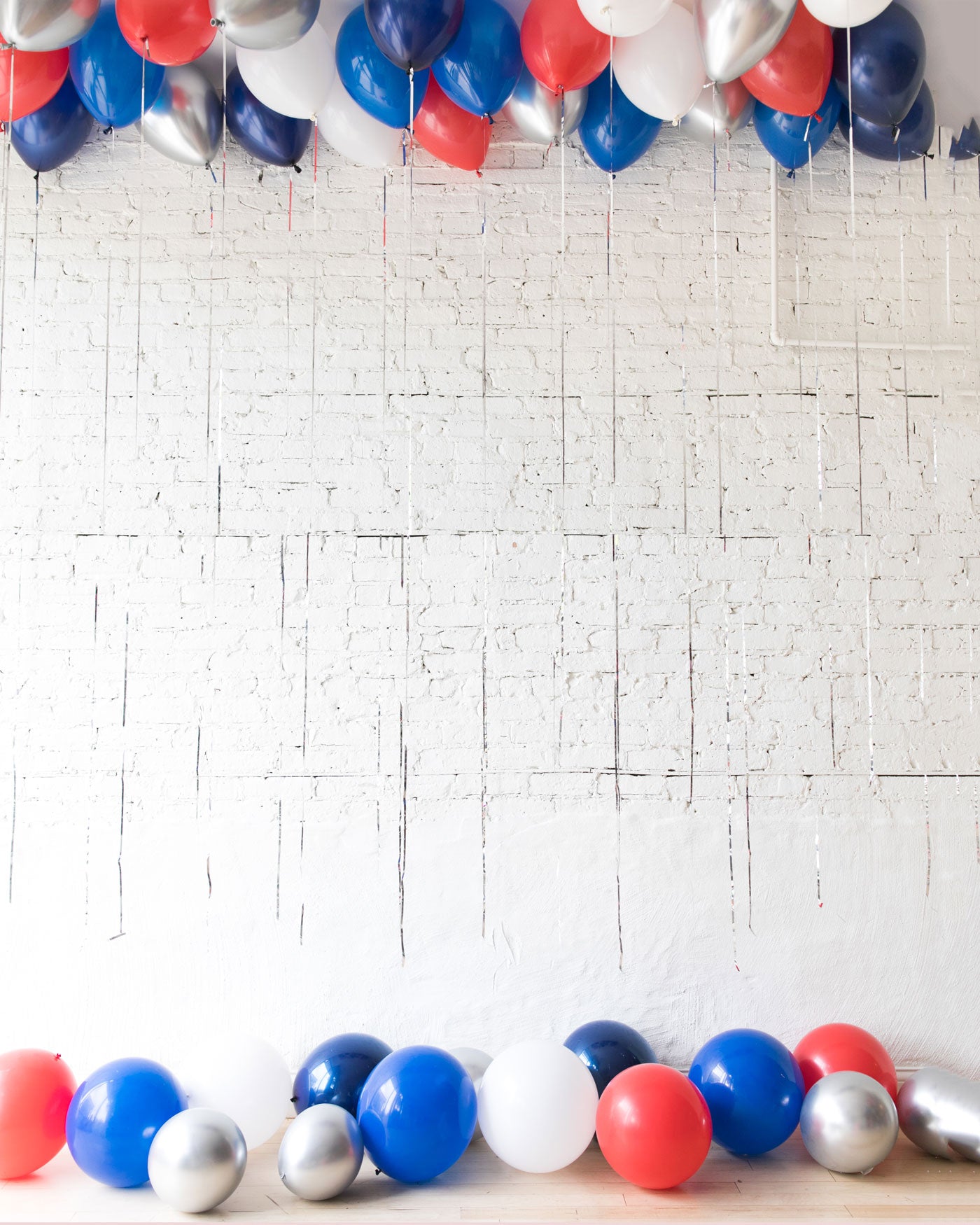 Red, White & Blue Palette Ceiling Balloon and Floor Balloon Set | Rental
