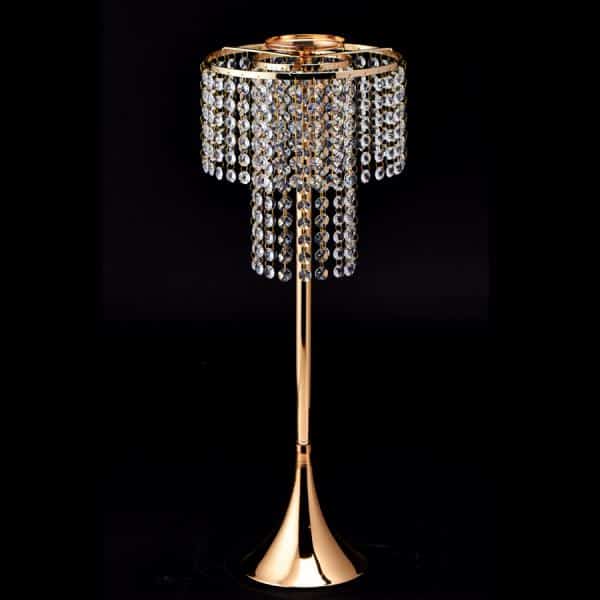Decostar™ Crystal Chandelier Centerpiece Display Table Top 24″ – Gold | Rental