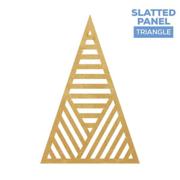 Large Triangle Slatted Chiara Wall Panel Rental – Wood (48″H x 36″W) | Rental Large Triangle Slatted Chiara Wall Panel Rental – Wood (48″H x 36″W) | Rental