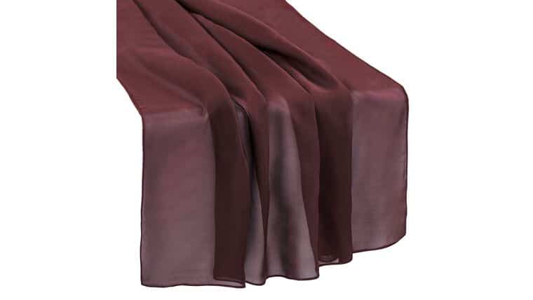 Chiffon Wedding Table Runner 27"x120" - Burgundy | Rental