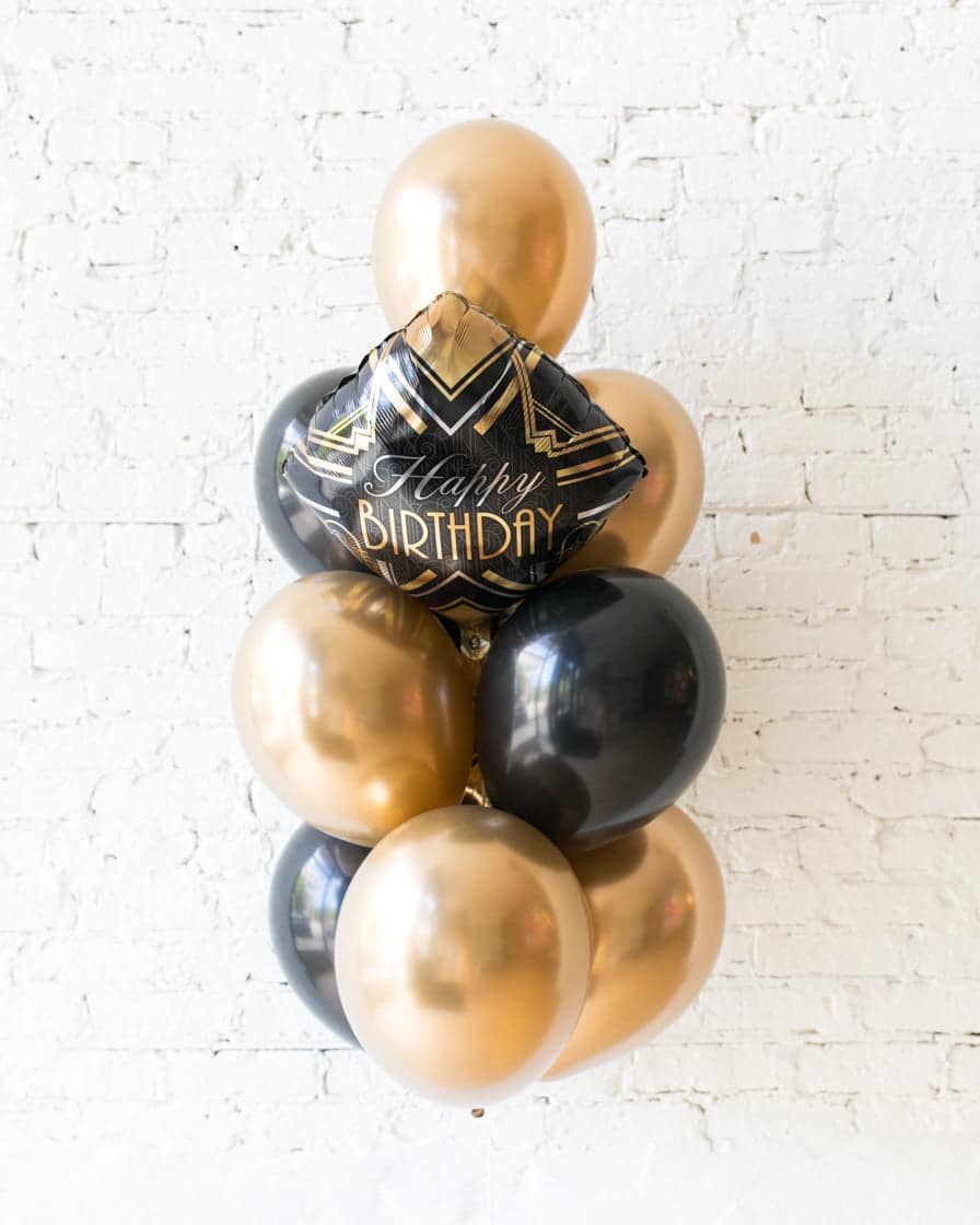 Couture – Happy Birthday Foil and 11in Balloons – bouquet of 10 | Rental Couture – Happy Birthday Foil and 11in Balloons – bouquet of 10 | Rental