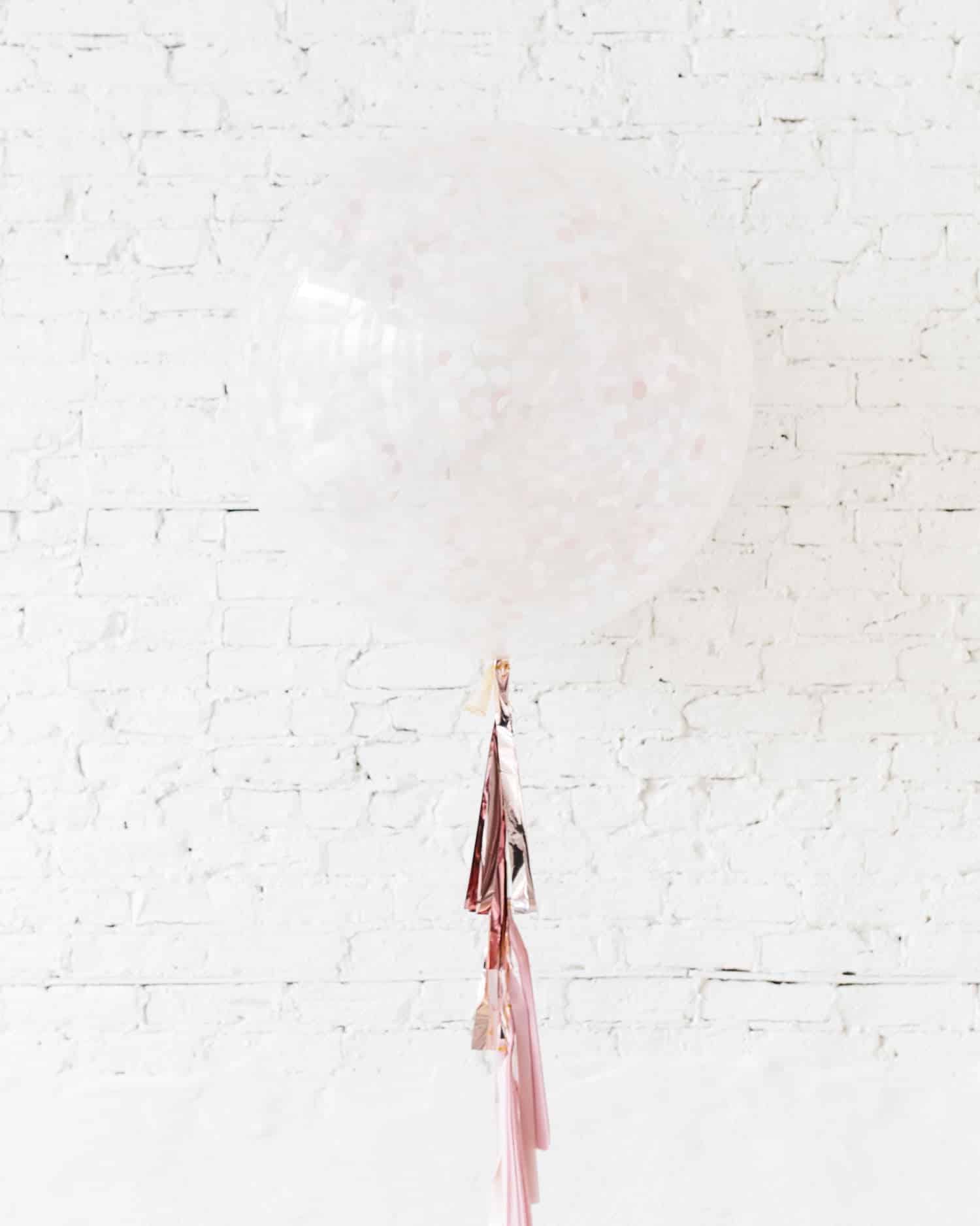 GIFT-Pink Confetti Giant Balloon and Ombre Pink Tassel | Rental