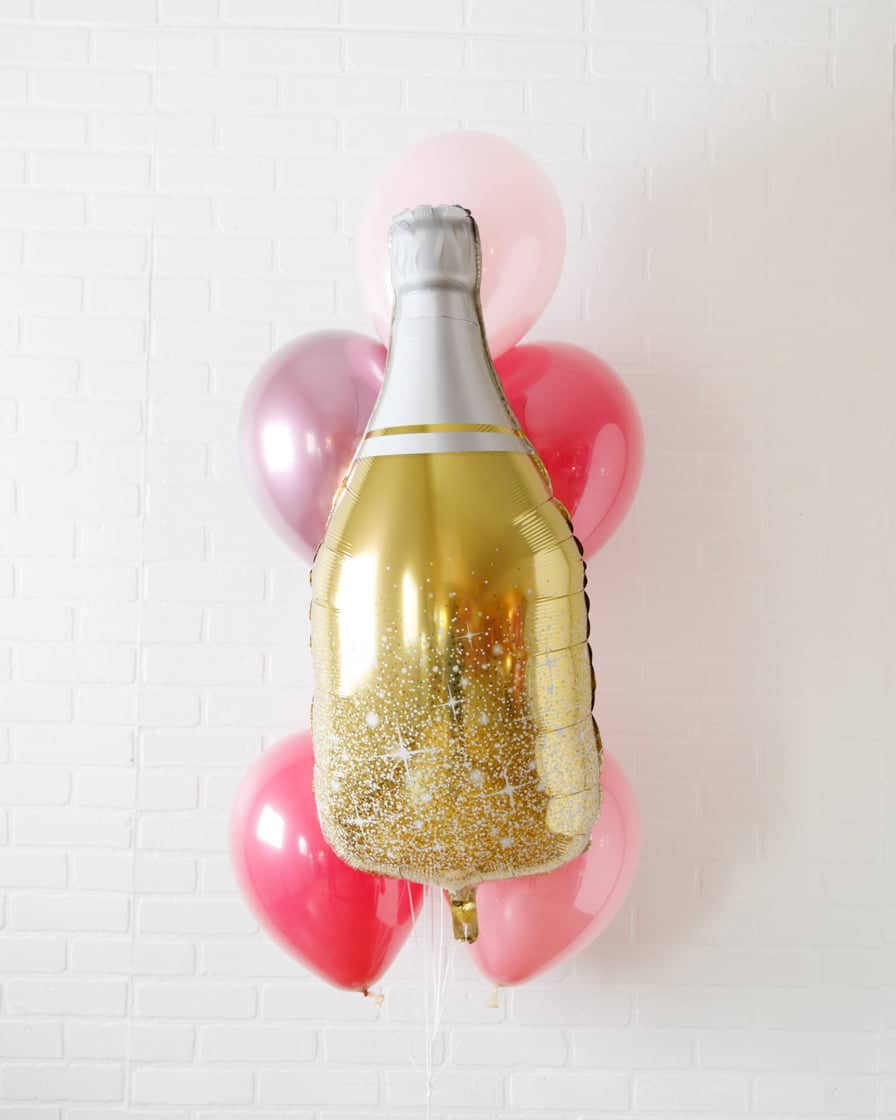 Life in Plastic – Balloons with Gold Champagne Foil – bouquet of 6 | Purchase