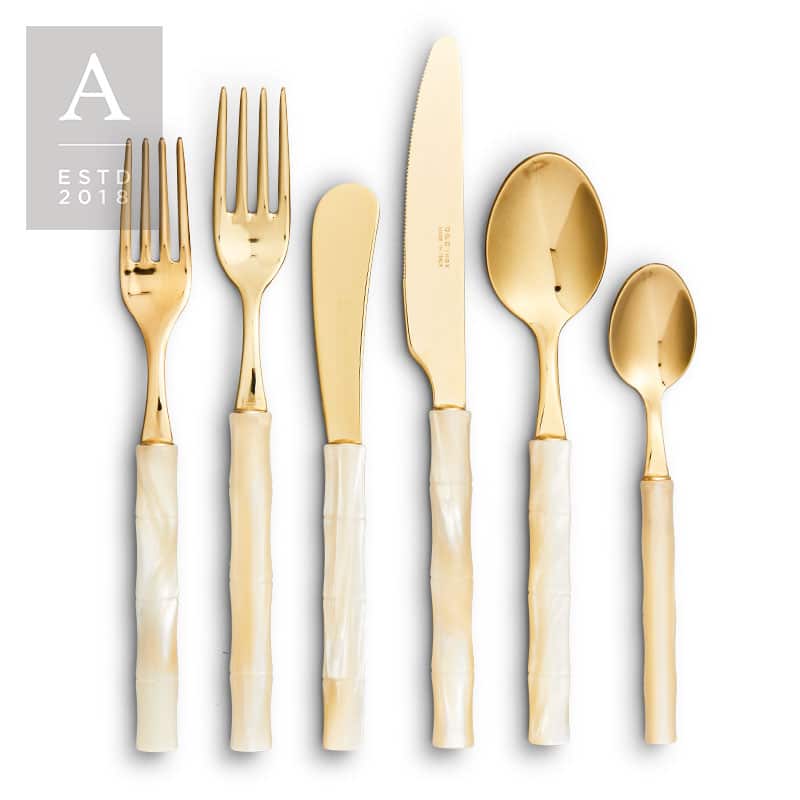 Bamboo Champagne Gold Flatware Collection | Rental Bamboo Champagne Gold Flatware Collection | Rental
