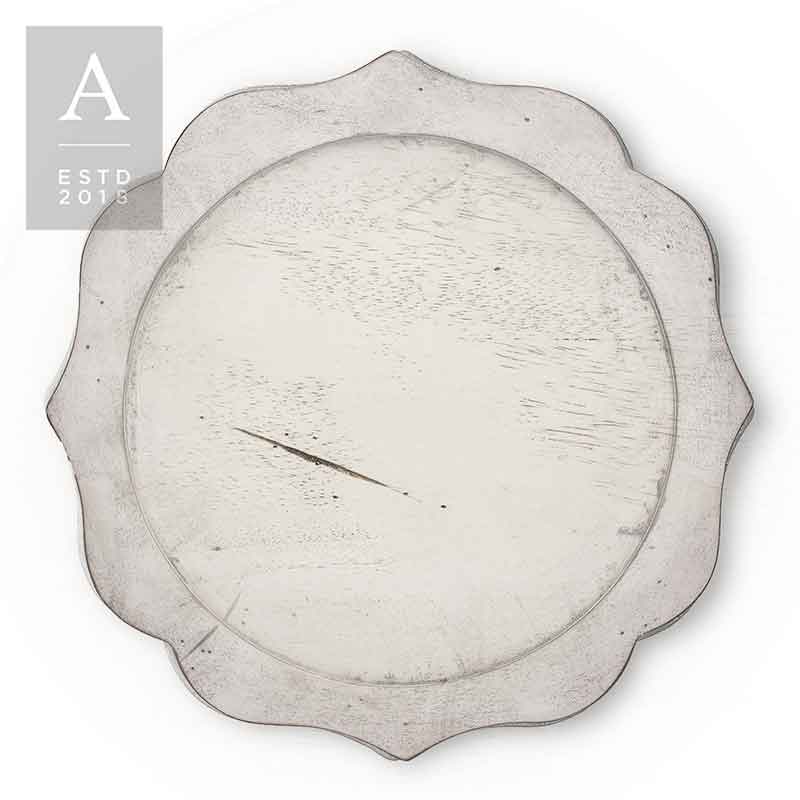 Bennett Whitewash Charger Plate | Rental Bennett Whitewash Charger Plate | Rental