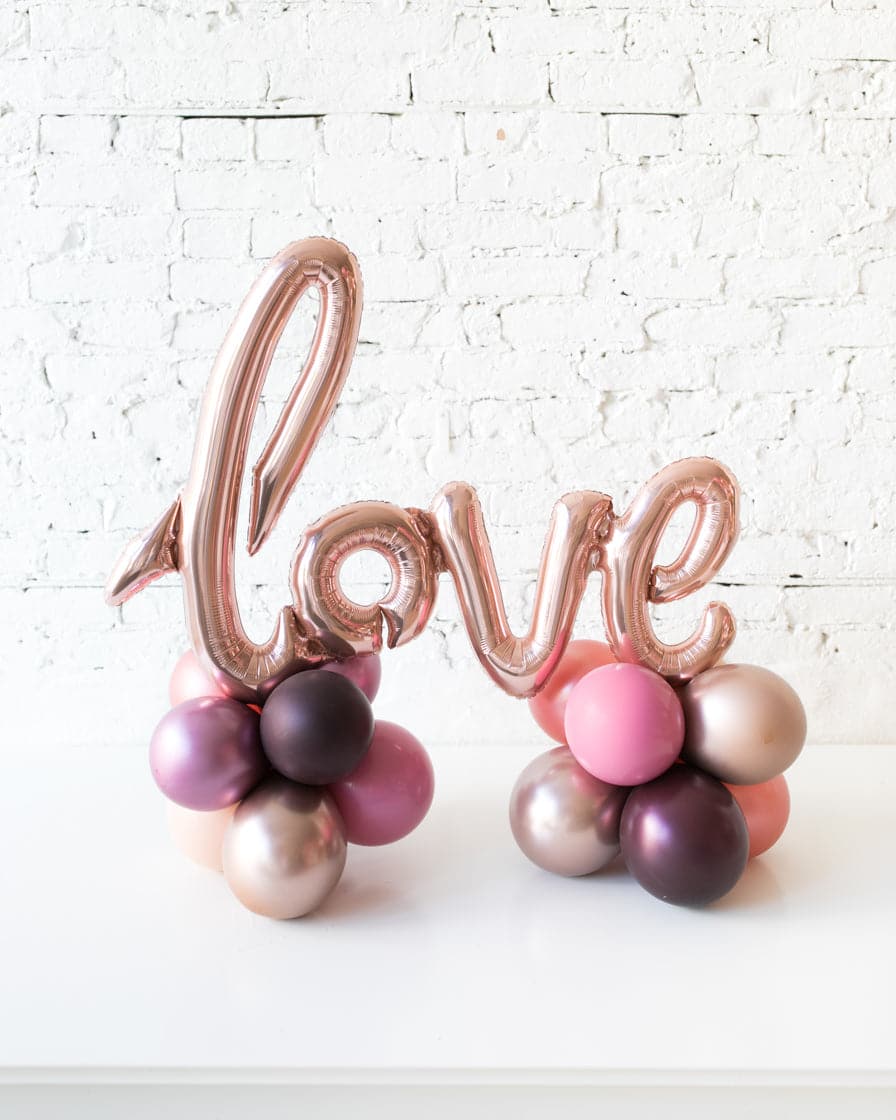 Berry Blush – Tabletop LOVE Script on Balloon Base – 1.5ft | Rental