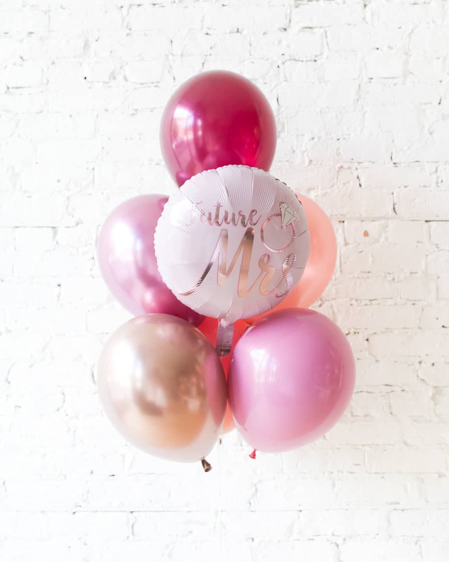 GIFT-Berry Blush – Future Mrs. Foil and 11in Balloons Bouquet | Rental