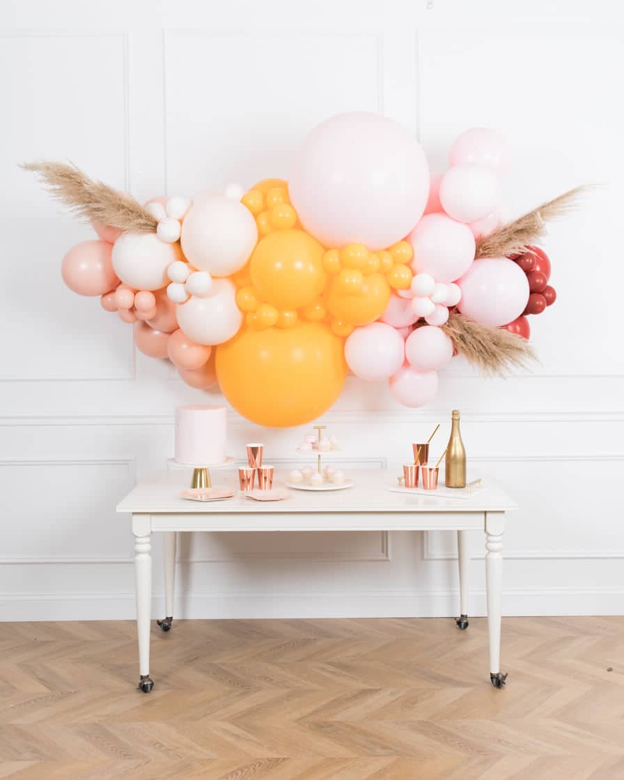 Boho Rainbow –  Balloon Backdrop Install Piece with Pampas – 6FT | Purchase