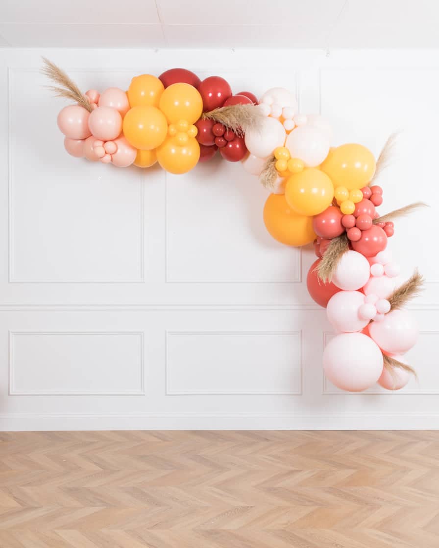 Boho Rainbow –  Balloon Garland Install Piece with Pampas -12ft | Purchase