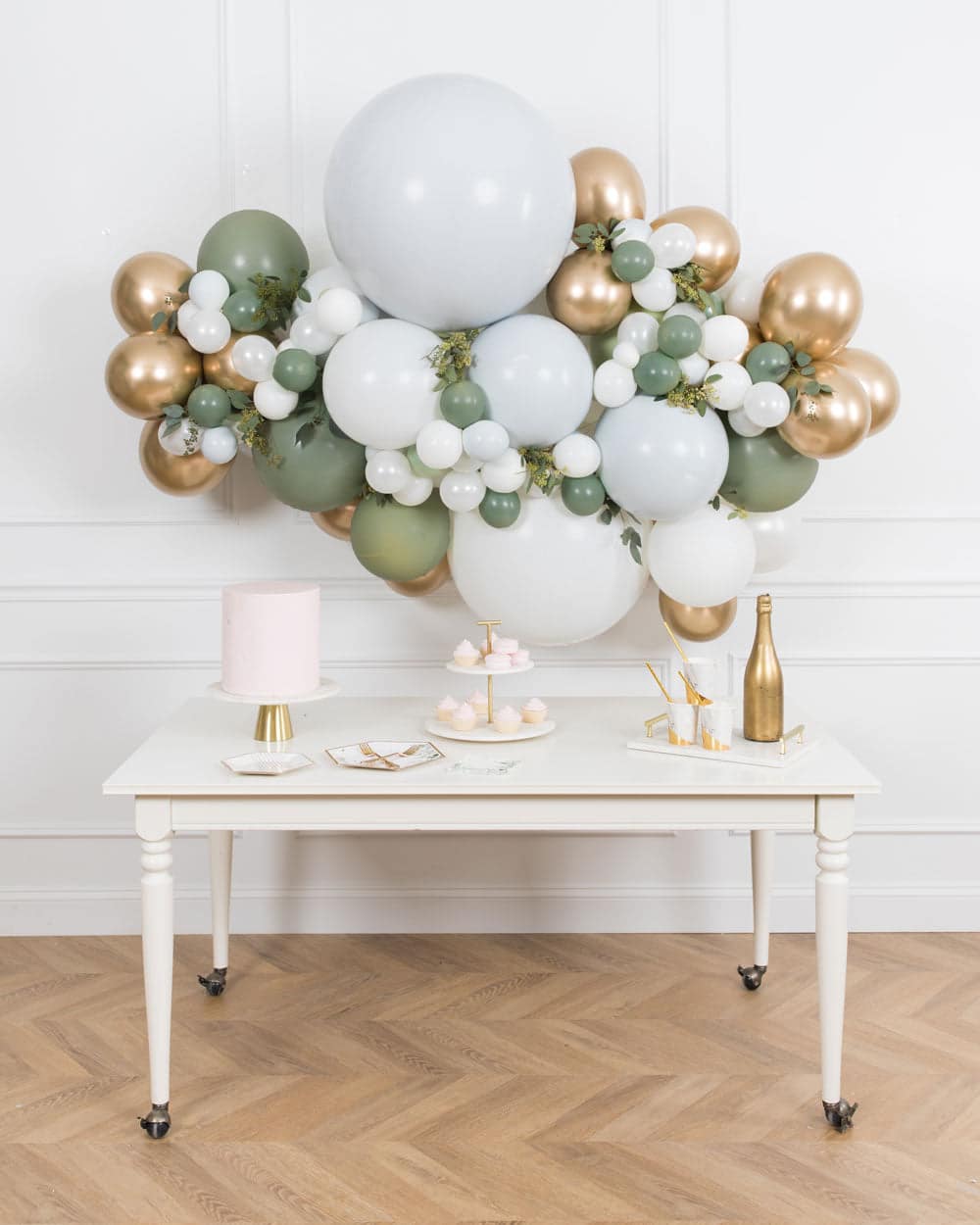 Botanical – Balloon Backdrop Install Piece with Greenery – 6ft | Rental