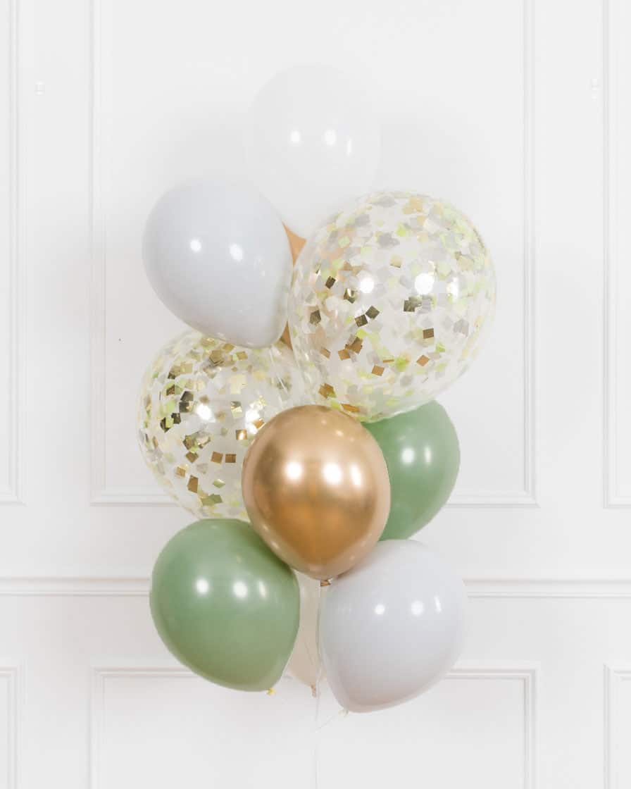 Gilded – Confetti and 11in Balloons – bouquet of 10 | Purchase