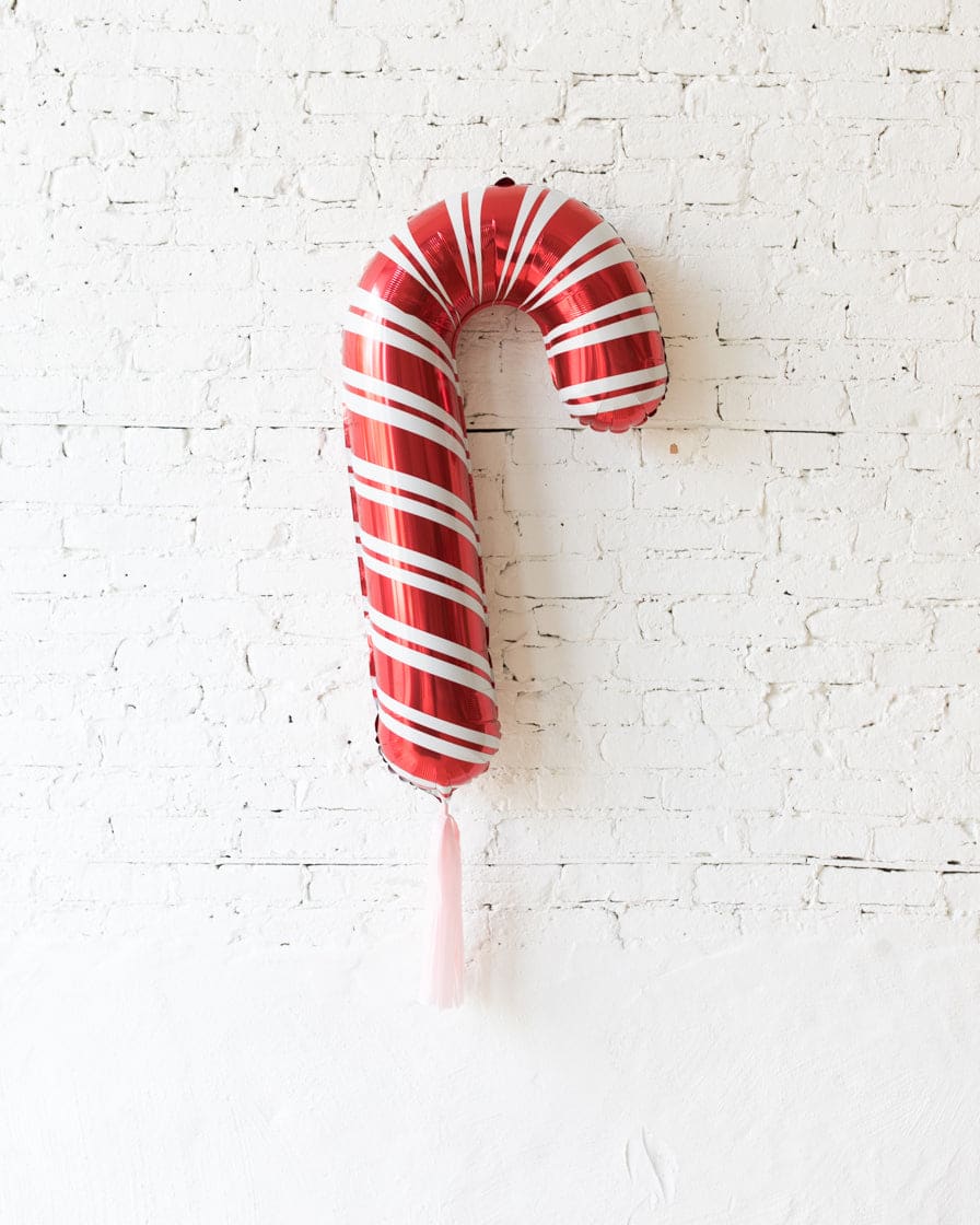 37in Candy Cane Foil Balloon with Pink Skirt | Rental