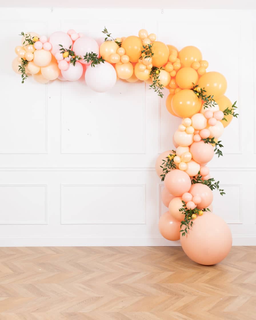 Citrus – Balloon Garland Install Piece with Greenery -12ft | Purchase