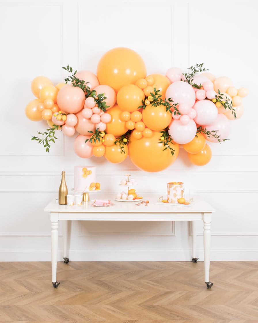 Citrus – Balloon Backdrop Install Piece with Greenery – 6ft | Purchase