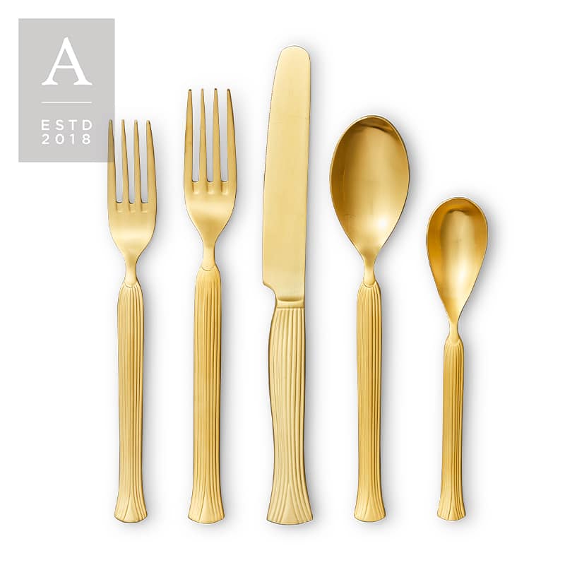 Dekor Gold Brushed Flatware Collection | Rental Dekor Gold Brushed Flatware Collection | Rental