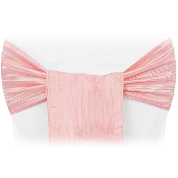 Accordion Crushed Taffeta Chair Sash - Dusty Rose/Mauve | Rental