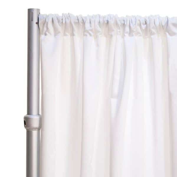 *FR* LUXE Satin Drape Panel by Eastern Mills (59″ Wide) w/ 4″ Sewn Rod Pocket – White | Rental