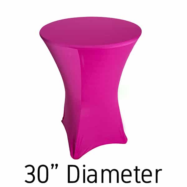 200 GSM Grade A Quality Spandex Hi-Boy Table Cover – Fuchsia – Cocktail Table – 30″ Diameter | Rental 200 GSM Grade A Quality Spandex Hi-Boy Table Cover – Fuchsia – Cocktail Table – 30″ Diameter | Rental