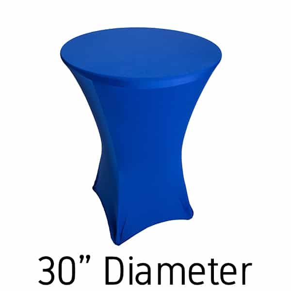 200 GSM Grade A Quality Spandex Hi-Boy Table Cover – Royal Blue – Cocktail Table – 30″ Diameter | Rental 200 GSM Grade A Quality Spandex Hi-Boy Table Cover – Royal Blue – Cocktail Table – 30″ Diameter | Rental