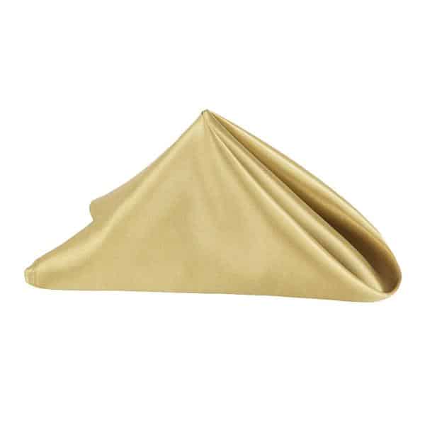 Sleek Satin Napkin 20″x20″ – Gold Antique | Rental